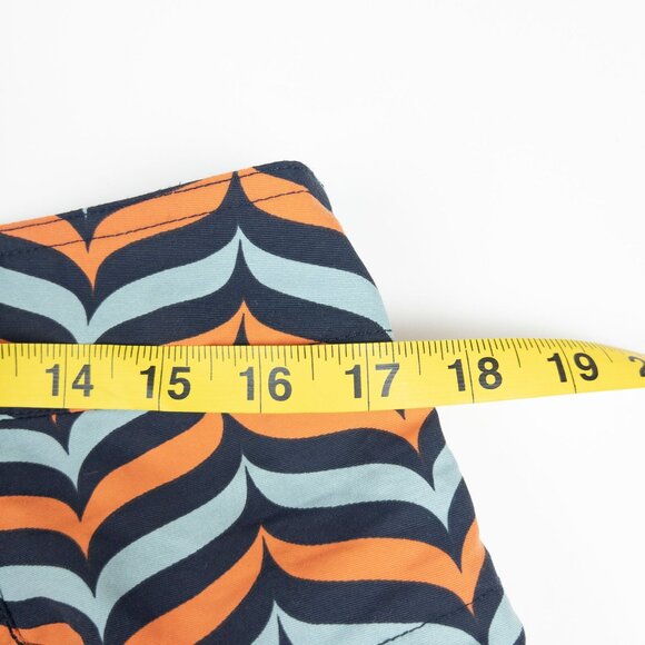 Patagonia Wavefarer Board Shorts Men's 34 Orange Blue Wavy Print Unlined Beach - Picture 10 of 11